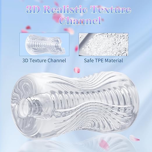 Male Masturbator Sex Toys , Penis Training Sex Toy for Men, 3D Realistic Texture Spiral Tunnel Stroker.