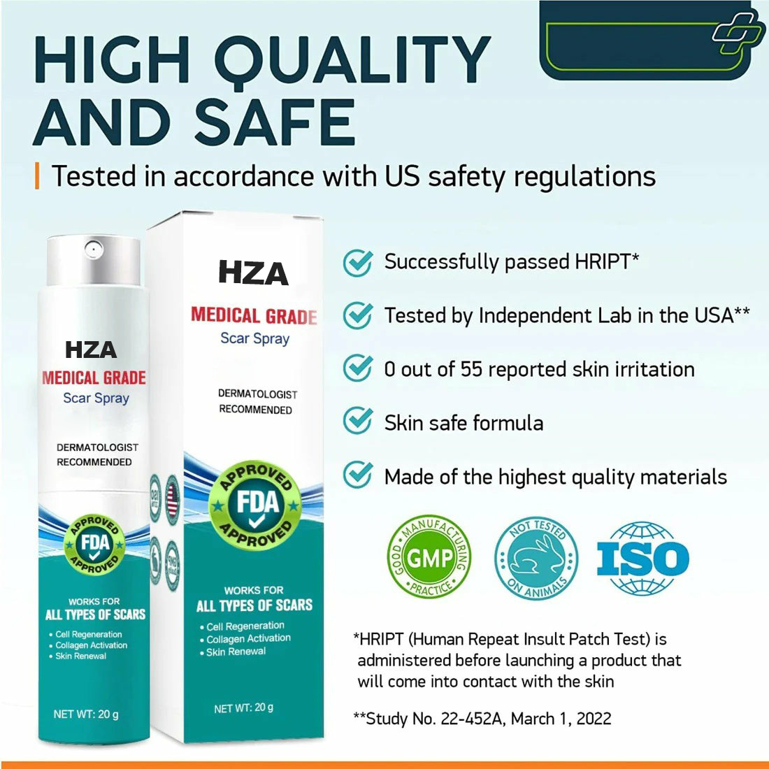 HZA Advanced Scar Spray For All Types of Scars - For example Acne Scars, Surgical Scars and Stretch Marks ⚡️⚡️⚡️