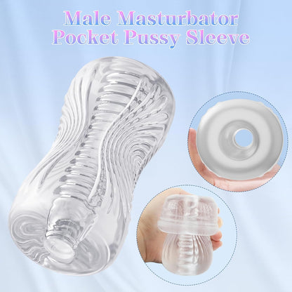 Male Masturbator Sex Toys , Penis Training Sex Toy for Men, 3D Realistic Texture Spiral Tunnel Stroker.