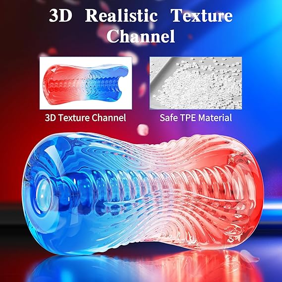 Male Masturbator Sex Toys , Penis Training Sex Toy for Men, 3D Realistic Texture Spiral Tunnel Stroker.