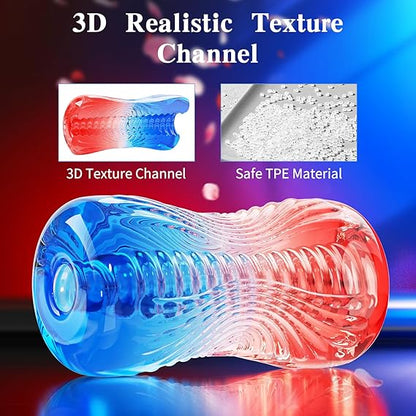 Male Masturbator Sex Toys , Penis Training Sex Toy for Men, 3D Realistic Texture Spiral Tunnel Stroker.